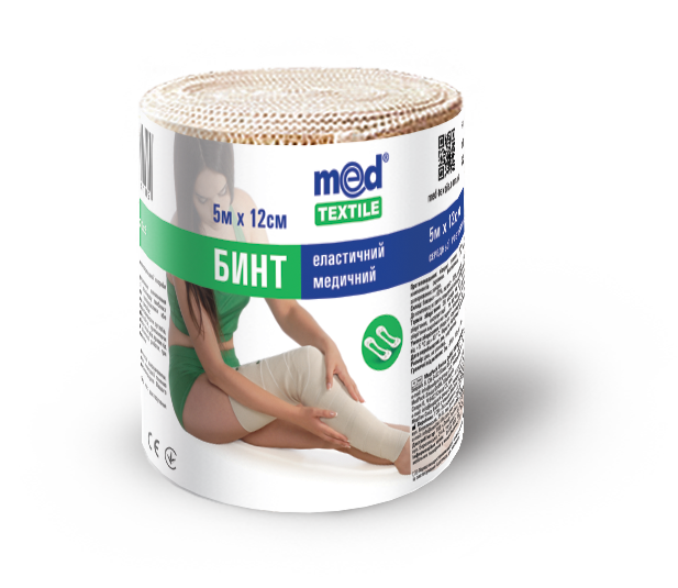 Бинт еластичний медичний MEDTEXTILE середньої розтяжності, 5 м x 12 см